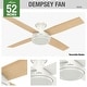preview thumbnail 17 of 28, Hunter Fan Dempsey Collection 52-inch Low Profile Brushed Nickel Ceiling Fan with 4 Black/Chocolate Oak Reversible Blades