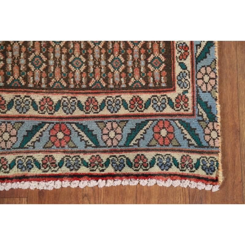 Geometric Bidjar Vintage Persian Runner Rug Handmade Wool Carpet - 2'9" x 10'1"