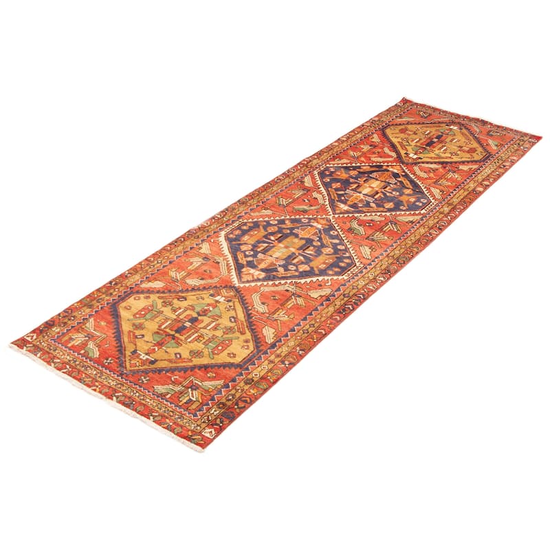 ECARPETGALLERY Hand-knotted Konya Anatolian Dark Copper Wool Rug - 3'6 x 10'8