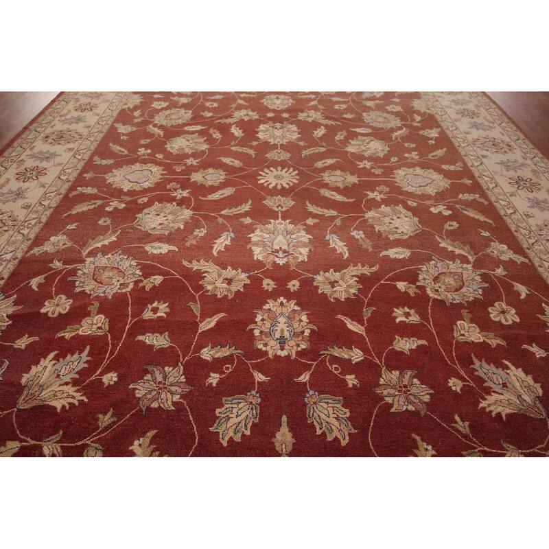 All-Over Floral Peshawar Oriental Large Area Rug Handmade Wool Carpet - 11'8" X 15'0"