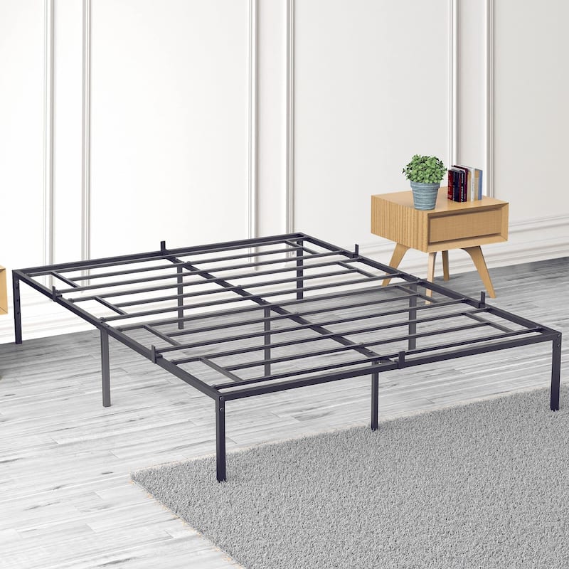 Bed Frame with Steel Slat Support
