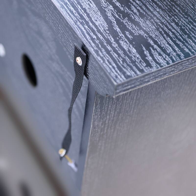 Sideboard Cabinet with 3 Mirrored Acrylic Doors, Multifunctional Wood Storage Cabinet, Accent Cabinet with Adjustable Shelves