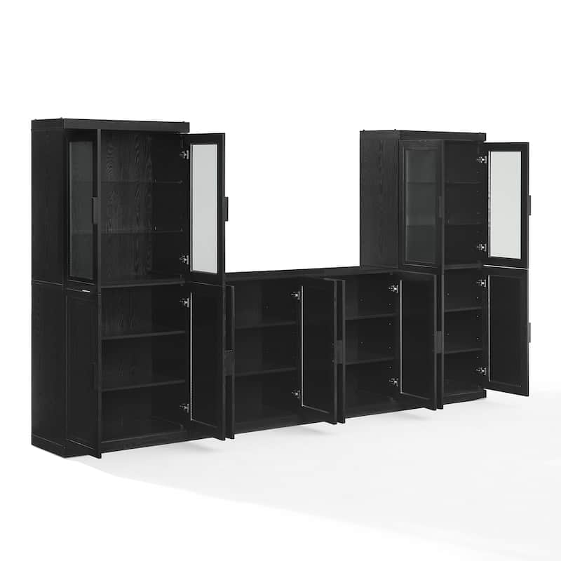 Crosley Essen 3-Piece Sideboard And Glass Door Pantry Set