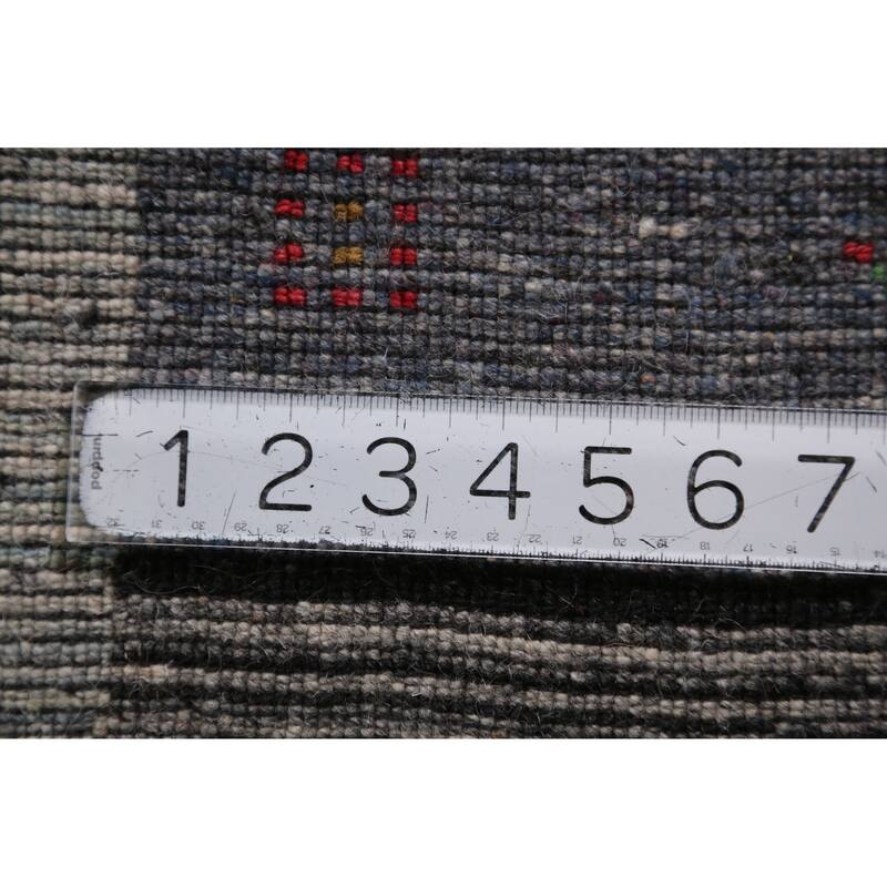 Tribal Gabbeh Indian Area Rug Hand-Knotted Wool Carpet - 5'2" x 7'6"