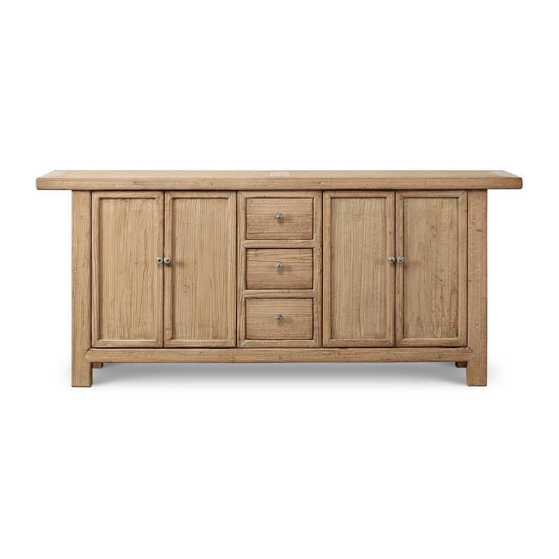 77" Long Three Drawers Sideboard Weathered Natural
