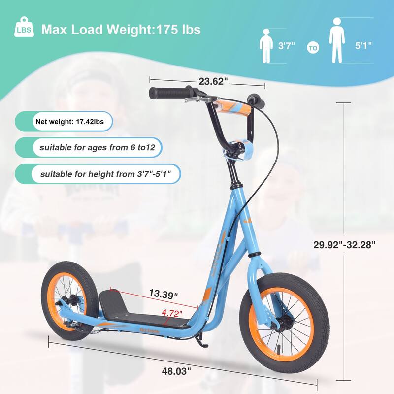 Youth Scooter Kick Scooter for Kids with Adjustable Handlebar