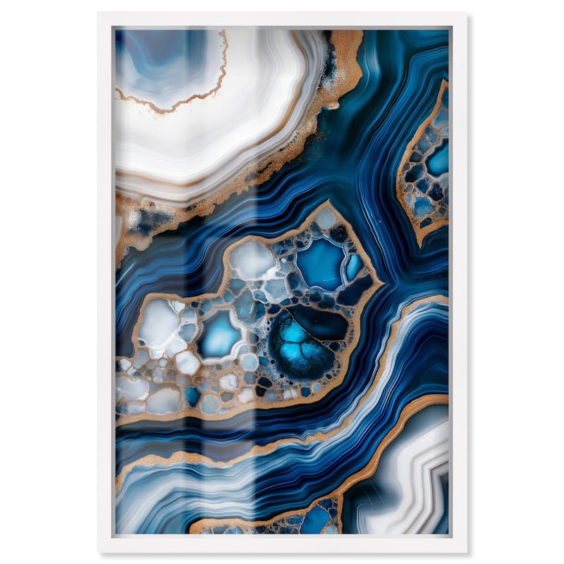 Azure Alveoli I Shadowbox by Art Remedy - White - 10" x 15"