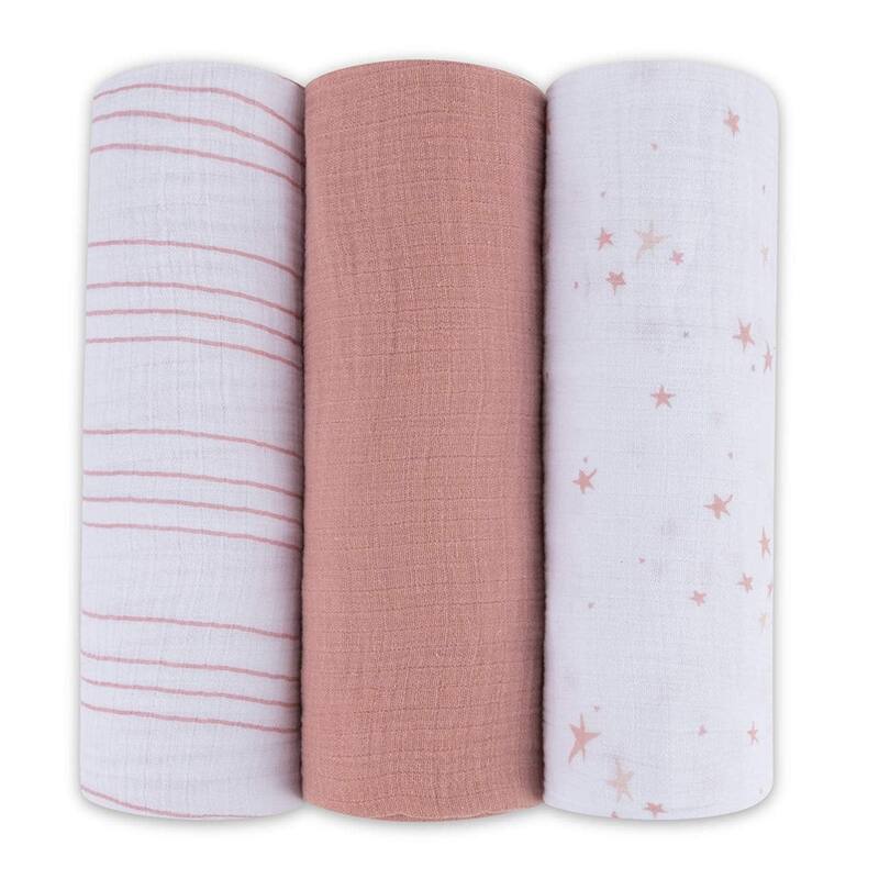 Ely's & Co. Cotton Muslin Swaddle Blanket - 3 Pack - 42"x42"