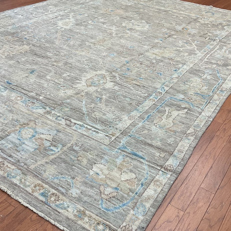 HERAT ORIENTAL Handmade Vegetable Dyed Oushak Wool Rug - 9'3" x 12'4"