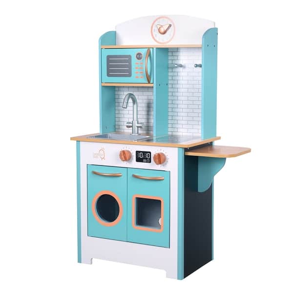 slide 2 of 11, Teamson Kids - Little Chef Santos Retro Play Kitchen - Petrol/wood
