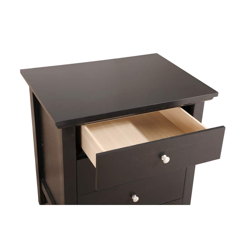 3-Drawer Wooden Nightstand - 26" - Black