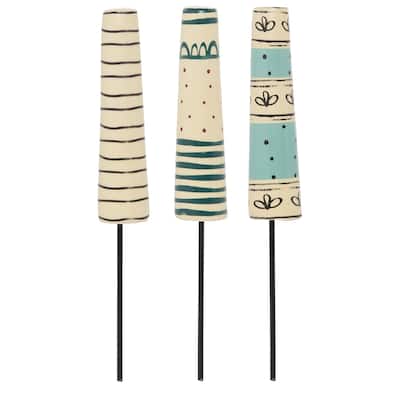 Transpac Ceramic Floral Dragonfly Perch Set of 3 Spring Home Decorations