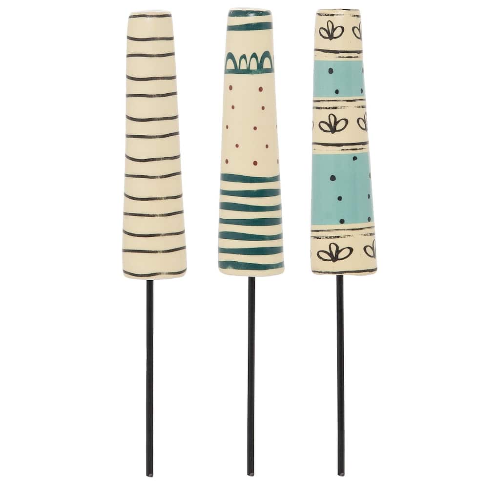 Transpac Ceramic Floral Dragonfly Perch Set of 3 Spring Home Decorations