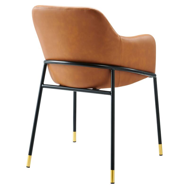 Jovi Vegan Leather Dining Chair Set of 2 - N/A - Black Tan - Set of 2