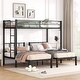 preview thumbnail 5 of 14, Detachable Metal Triple Bunk Bed with Guardrails, Twin Size