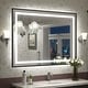 preview thumbnail 91 of 156, UL Certified Black Metal Framed LED Front Light and Backlit Anti-Fog Wall Bathroom/ Vanity Mirror 44" x 32"-Square Corner - Black