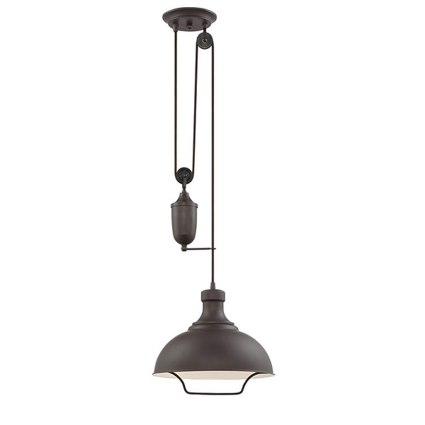 Vintage industrial pulley adjustable pendant light with oil rubbed bronze finish On Sale Bed Bath Beyond 27316400