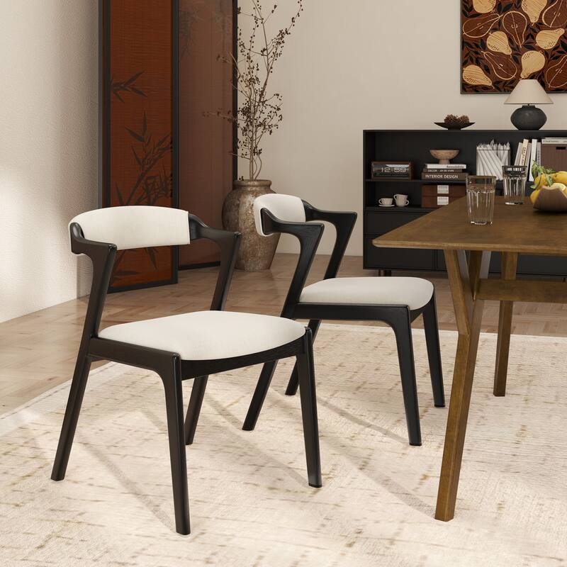 Roundhill Furniture Lavin Modern 7-Piece Dining Set, Walnut Finished Dining Table with 6 Chairs