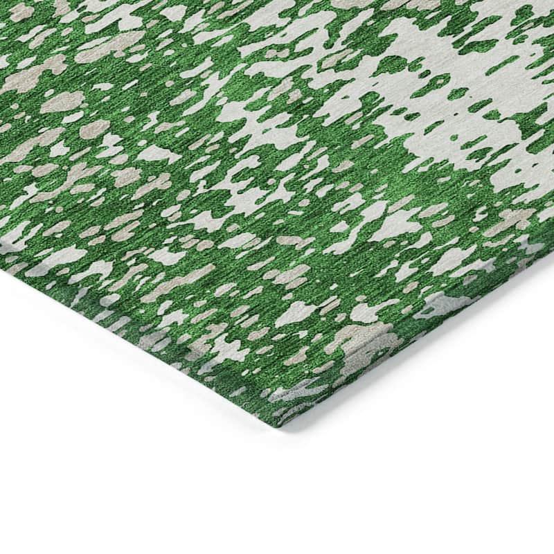 Machine Washable Indoor/ Outdoor Modern Abstract Chantille Rug