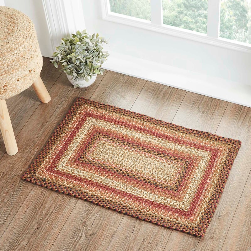 Ginger Spice Jute Rug Rect w/ Pad 20x30 - 20" x 30" Rectangle - 20" x 30" Rectangle - Orange