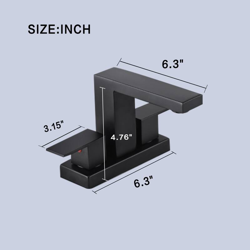 2-Handle Bathroom Sink Faucet Centerset in Black / Gold