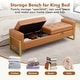 preview thumbnail 28 of 79, 66" Storage Bench King Size End of Bed with Double Lids and Gold Legs