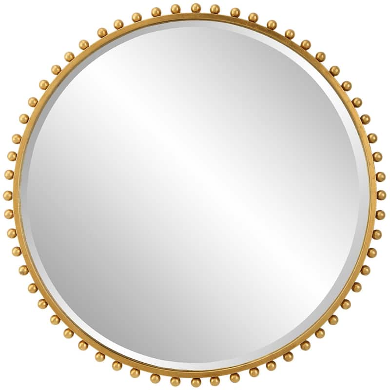 Uttermost 097-TAZA-MIRROR Taza 32" Diameter Circular Framed Bathroom - Gold