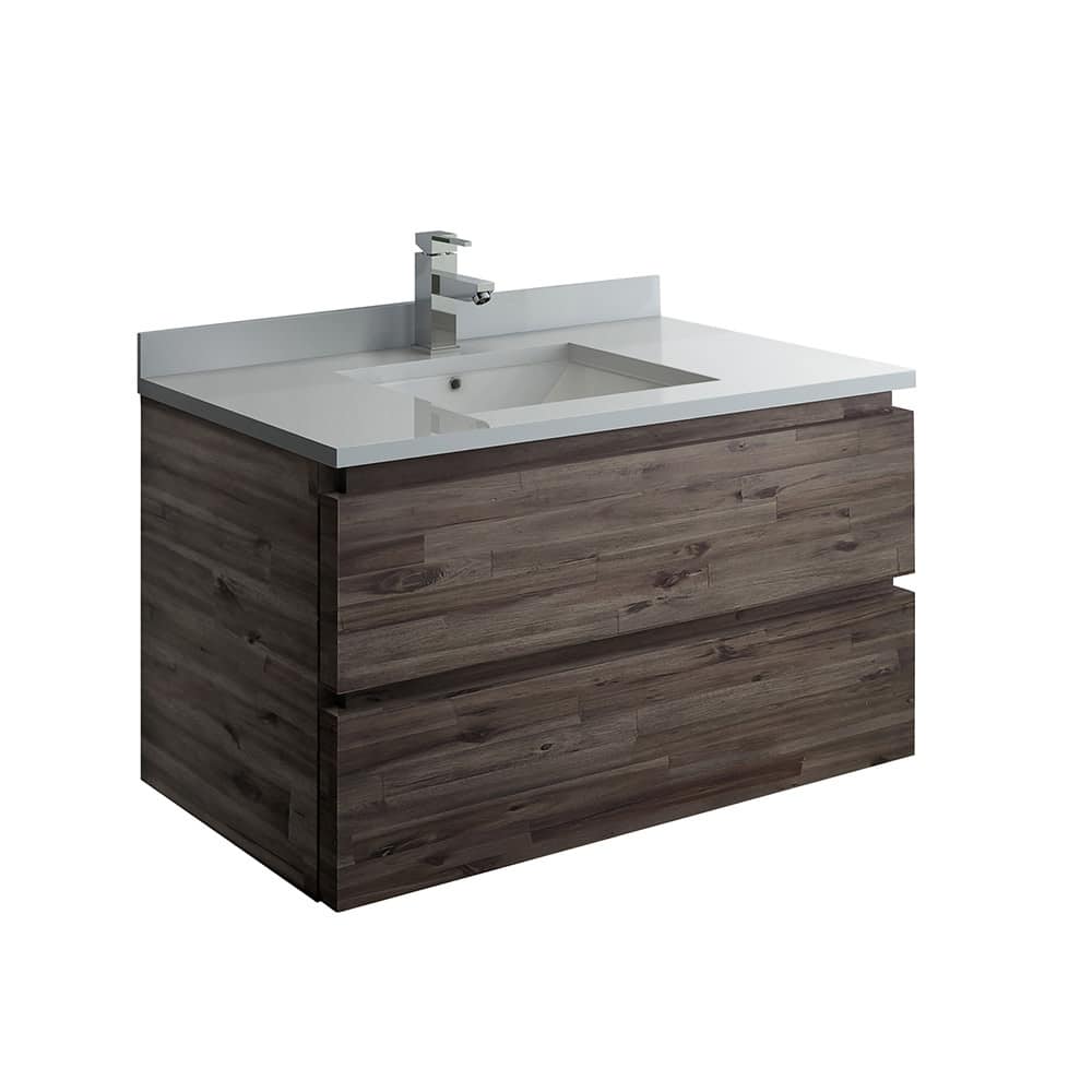 Fresca FCB3136-CWH-U Formosa 36" Wall Mounted Single Basin Vanity Set