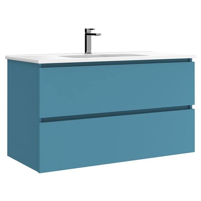 WS Bath Collections Flora C100 Flora 40" Wall Mounted Single Basin - Island Matte