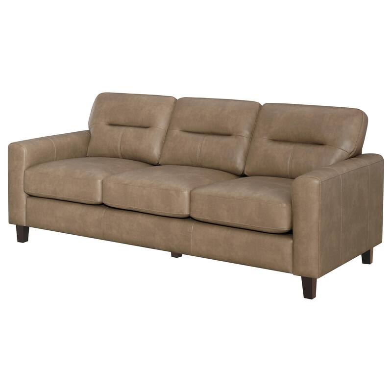 Scotland Faux Leather Upholstered Track Arm Sofa