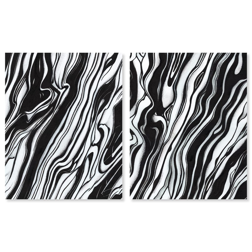 Abstract Lines Set Canvas Set of 2 by Art Remedy, Gallery Wrapped