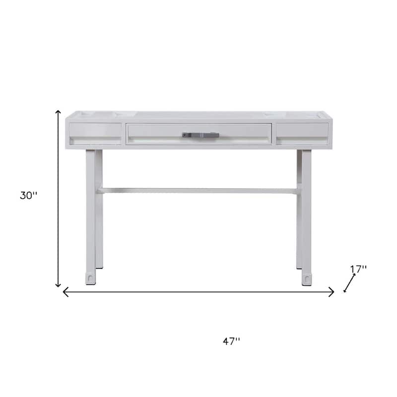 HomeRoots 47" White Iron Vanity Table