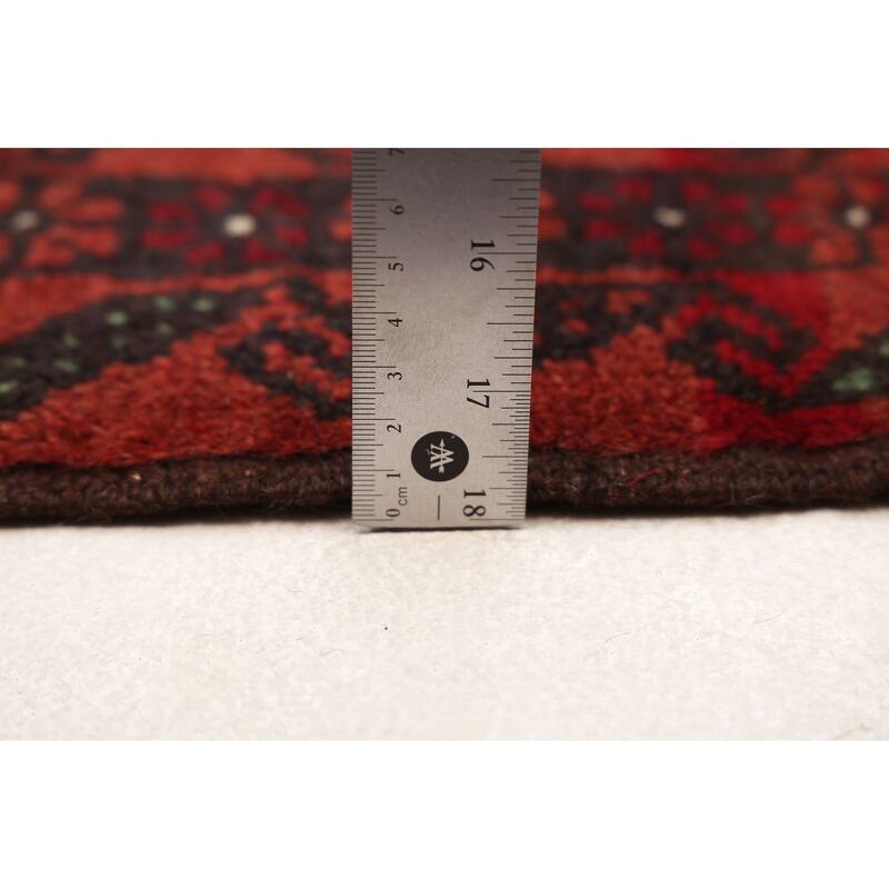 ECARPETGALLERY Hand-knotted Baluch Black, Dark Red Wool Rug - 2'11 x 5'9