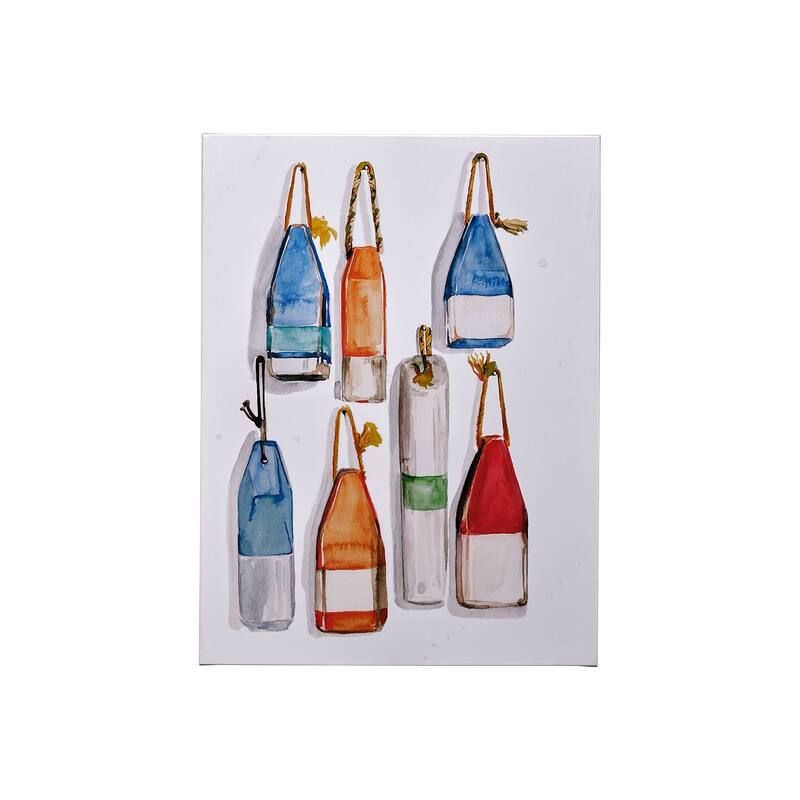 Watercolor Buoys I (27 x 36) Canvas Art Print - Small