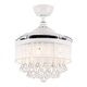 preview thumbnail 4 of 9, 36" White Retractable 3-blade Crystal Ceiling Fan Chandelier with Remote