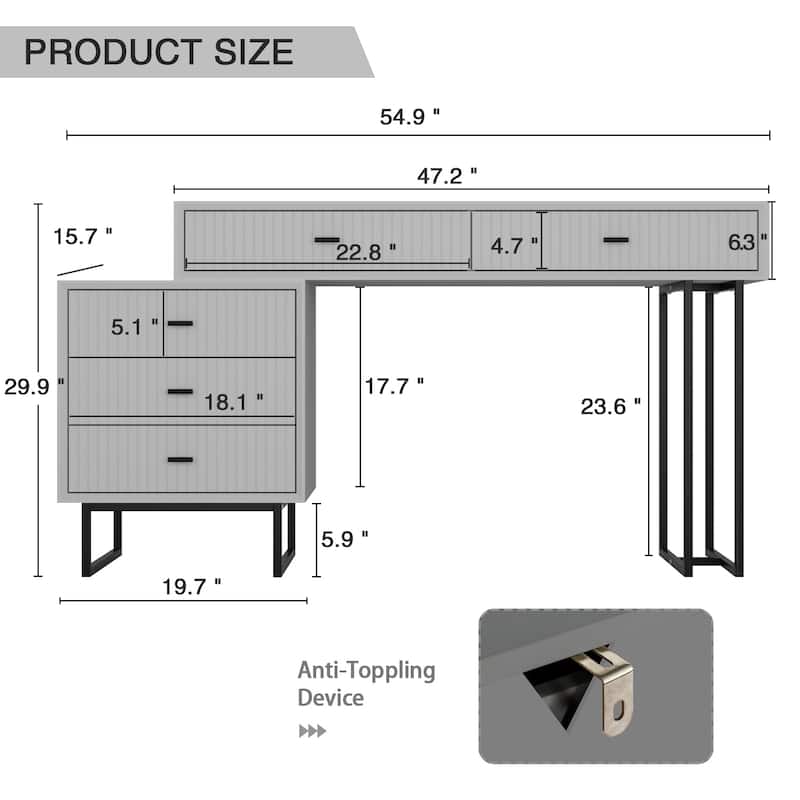 Eclife Makeup Vanity Desk Set with Drawers Storage Dresser Dressing Table for Bedroom