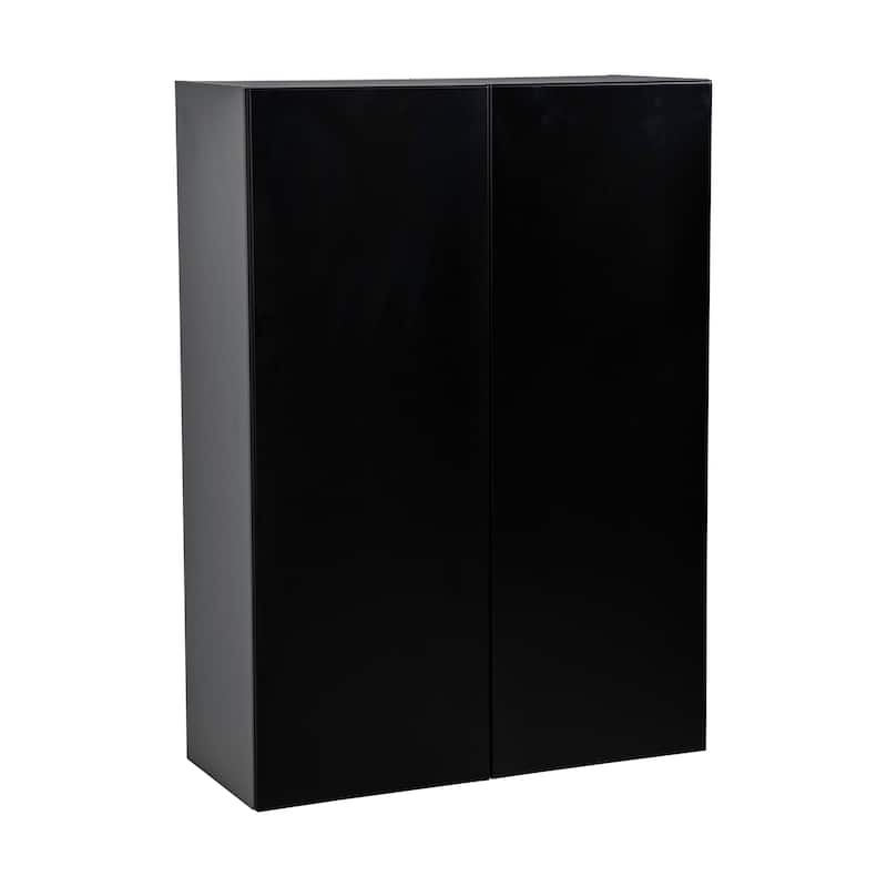 24" x 42" Wall Cabinet-Double Door-Grey - 24 x 42 x 12 - Black