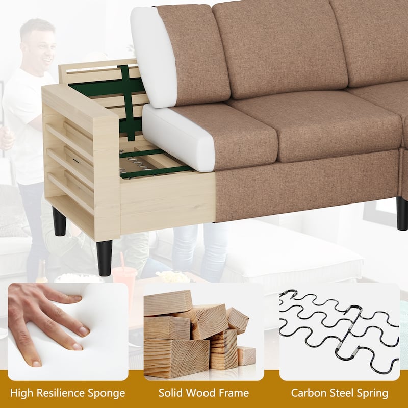 Futzca 74" Convertible Sectional Sofa Couch, Small L-Shaped Sofa