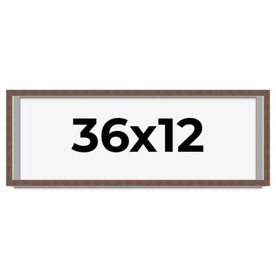 36x12 Shadow Box Frame Brown | 1.125 inches Deep Real Wood Rustic