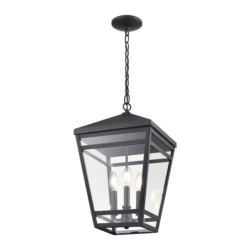 Seager 3-Light Outdoor Hanging Lantern Textured Black - Textured Black