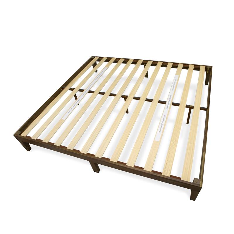 East West Furniture King Size Platform Bed Frame with 4 Solid Wood Legs and 2 Extra Center Legs - (Finish Option)