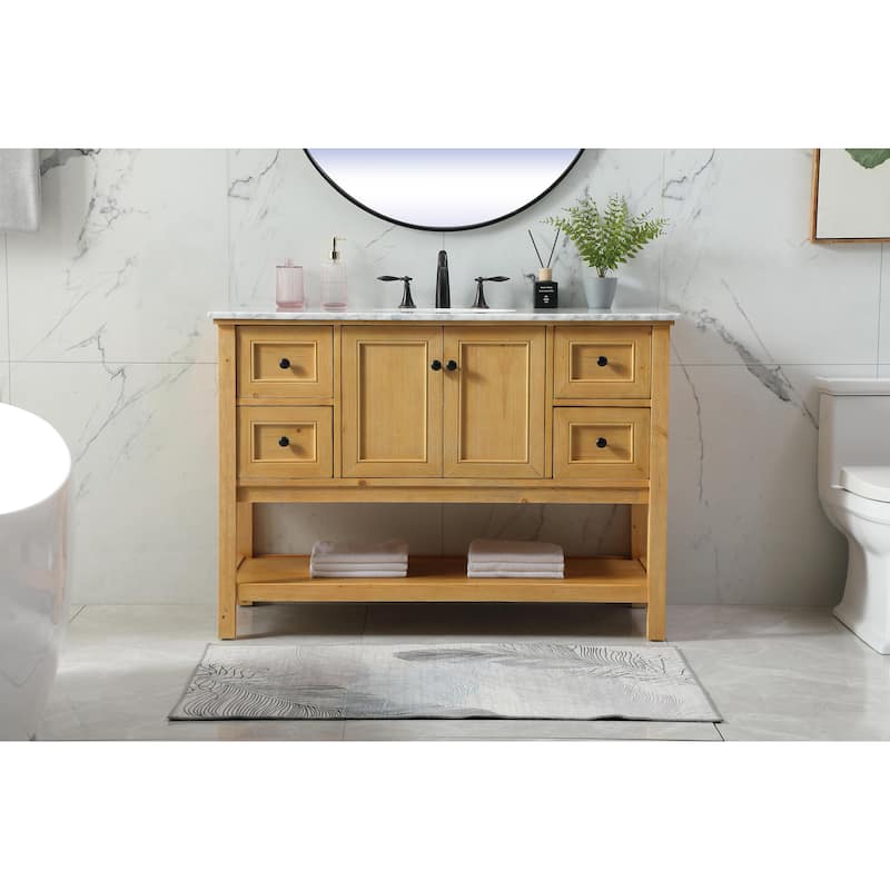 Grand 48 - 72 Inch Single Bathroom Vanity - 48 Inches - Natural Wood