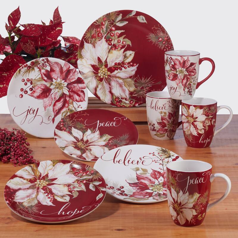 Certified International Winters Joy 22 oz. Mugs, Set of 4 Assorted Designs