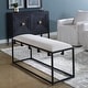 preview thumbnail 1 of 5, Upholstered Iron Bench - 47" - Black and White