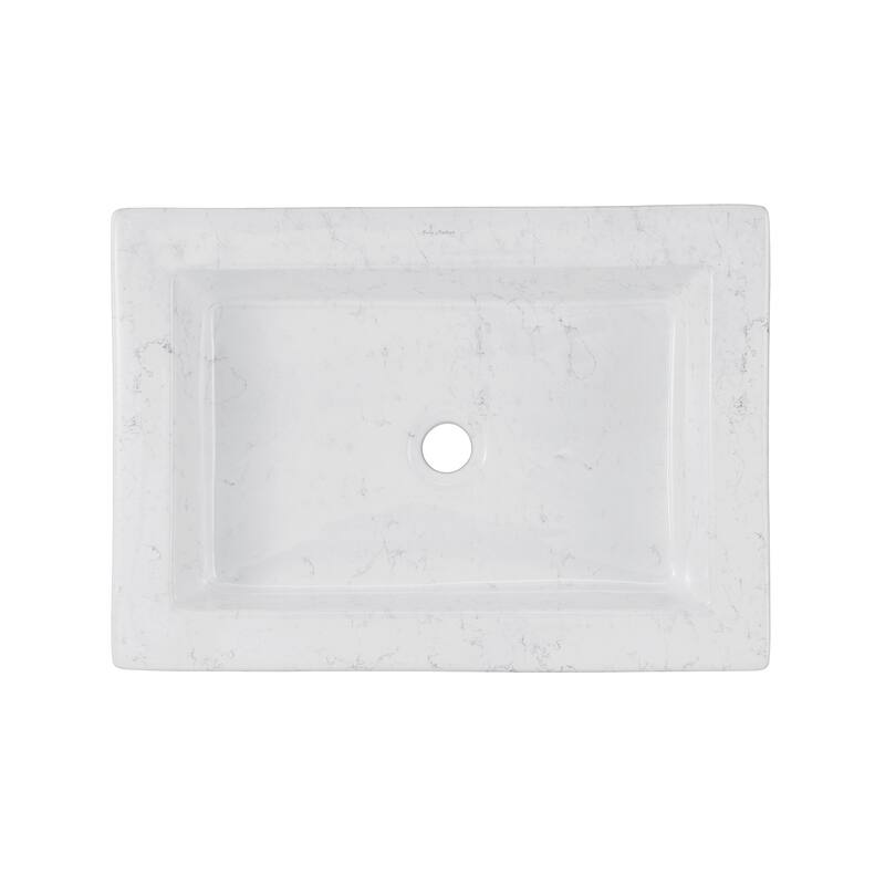 Lausanne 22" Ceramic Vessel Bathroom Sink In Static White - 15.75" x 22.5" 5.25"