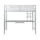 preview thumbnail 10 of 11, Walker Edison Abner Twin Metal Loft Bed with Desk - Silver
