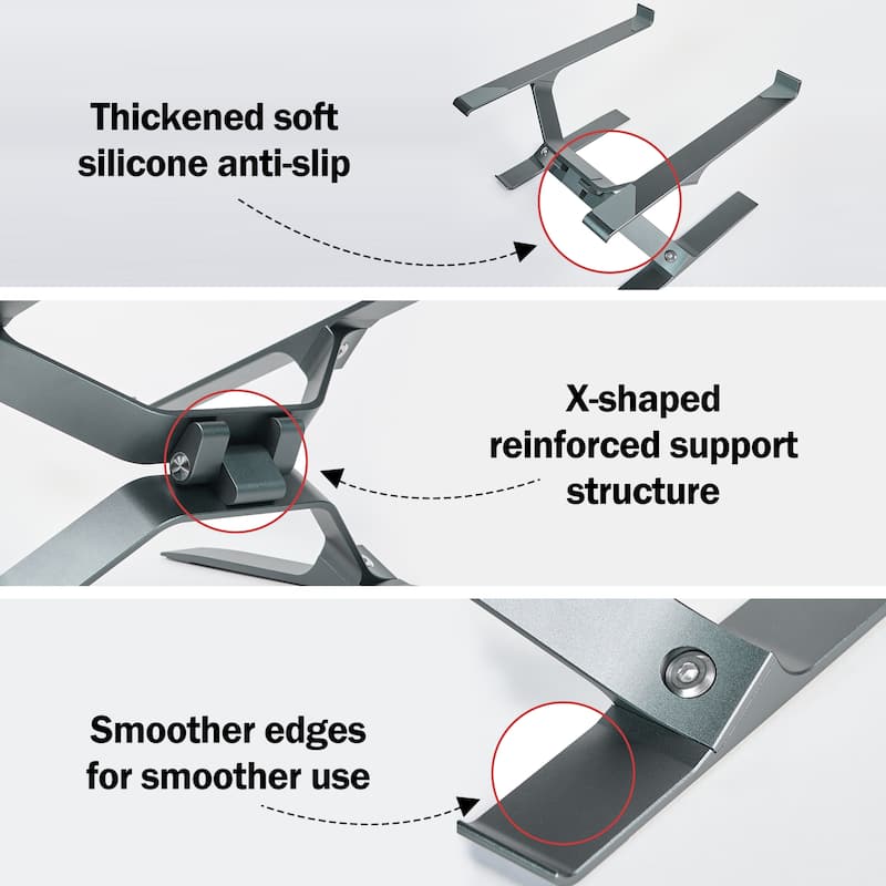 Adjustable Aluminum Laptop Stand Laptop Cart With Stable X-Frame For Home/Office Desk