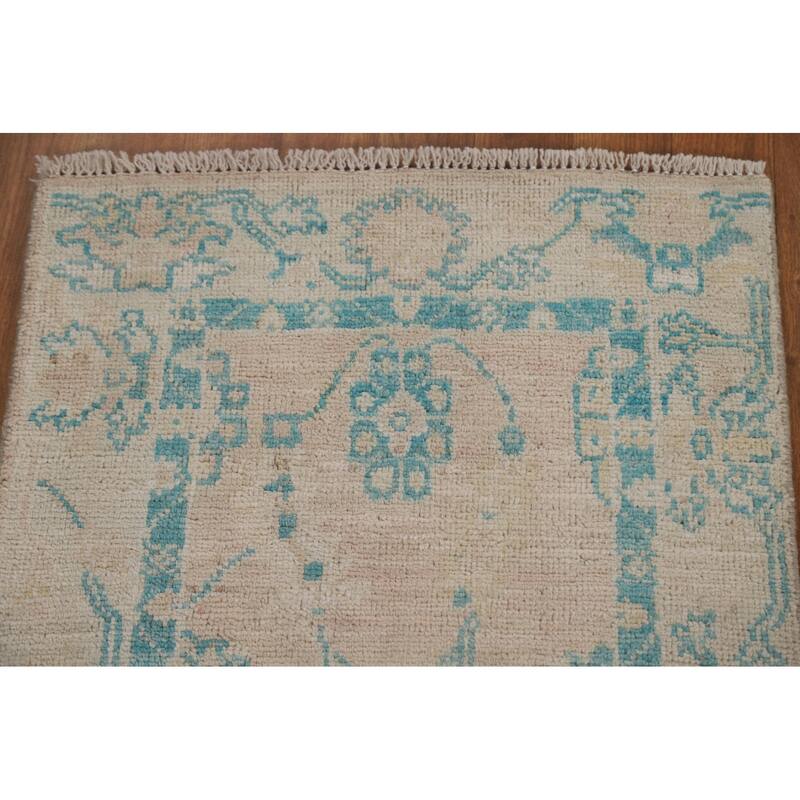 Muted Traditional Oushak Turkish Oriental Wool Rug Hand-knotted Carpet - 2'0" x 3'10"