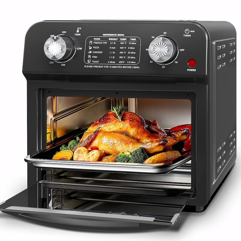 12.5 Quart 7-in-1 Convection Toaster Oven, 1500W, 5 Pre-set Menus - Black