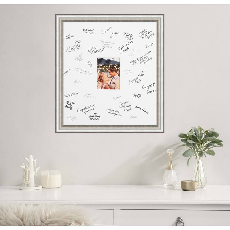 Salon Signature Mat Picture Frame - Autograph Photo Frame Guest Book Alternative for Weddings, Graduations, or Retirement